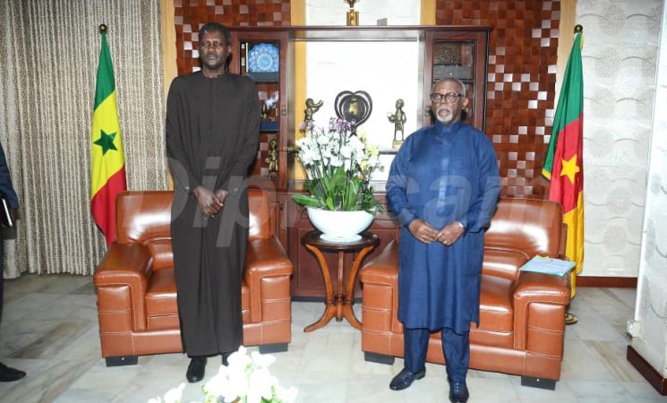 (Français) REMISE DES COPIES FIGUREES DES LETTRES DE CREANCE DE S.E. Malick DIOUF A S.E. MBELLA MBELLA, MINISTRE DES RELATIONS EXTERIEURES